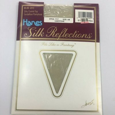 HANES Women's Silk Reflections Silky Control Top Pantyhose Size AB Limestone NIP