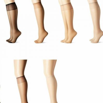 Women's Hanes Silk Reflections Knee High Stockings, 2 Pair Pk. Choose Color