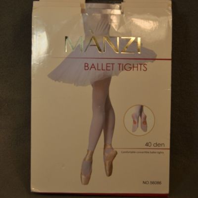 Manzi 40 Den Girls Ballet Tights Convertible Size 4 NATURAL 13# Lot of 4 NIP