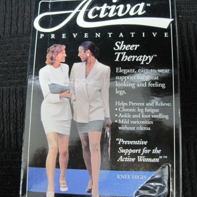 Activa H2363 Sheer Therapy Closed Toe Knee Highs 15-20 mmHg -  Black Size C