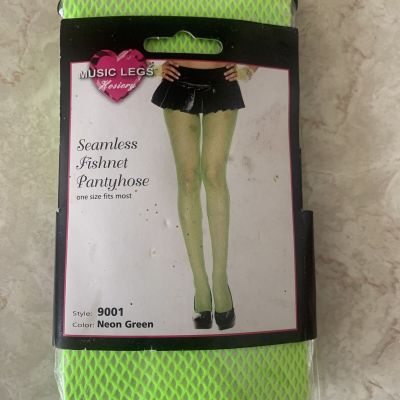 Women Sexy Hosiery Seamless Fishnet Pantyhose One Size Neon Green 9001