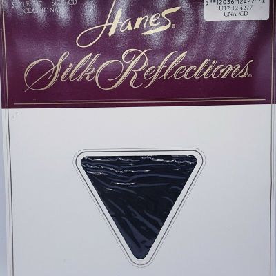 NOS Vintage Hanes Silk Reflections Pantyhose Lot 2 control top Size CD 1995 Navy