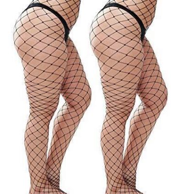 Womem's Sexy Black Fishnet Tights Plus Size Net Pantyhose Stockings Black #2 ...