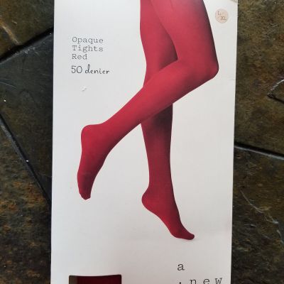 A New Day 50 Denier Opaque Tights Burgundy Red Size Large / XL NEW