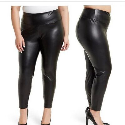 Catherine Malandrino Faux Leather Legging Plus Size 3X (22-24) Black $88