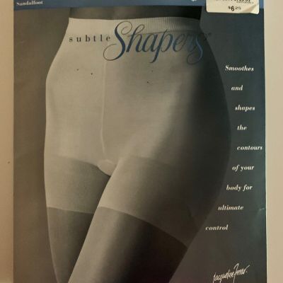 Subtle Shapers Off Black Panty Hose QUEEN Size SHORT All Over Shaper JC Penny