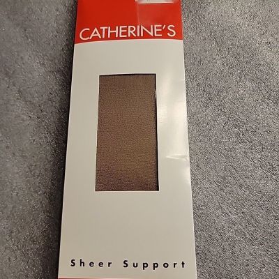 Catherines Sheer Support Pantyhose Lt Taupe Size D Up To 5'9