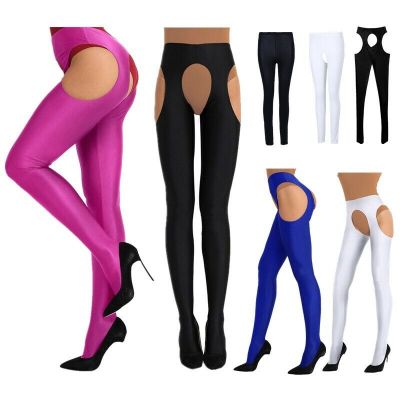 US Women's Hollow Out Open Crotch Pantyhose Long Stockings Tights Bodystockings