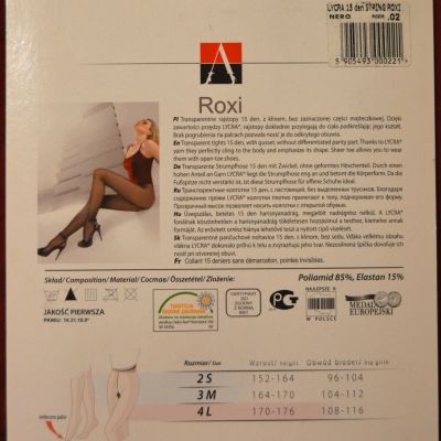 Adrian Pantyhose 15 Den Made in Poland Black Beige Sizes 2(S) 3(M) 4(L) (BB11)