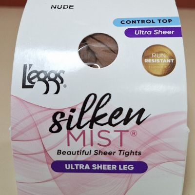Leggs Silken Mist Silky Nude Size A Ultra Sheer Leg Control Top Pantyhose