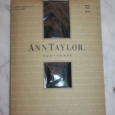 NEW Vintage 1990s Ann Taylor Pantyhose Teak Sheer Control Top Sz S