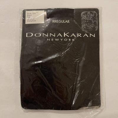 Donna Karan Pantyhose Irregular All Sheer Black Tall Style 224 New As Is