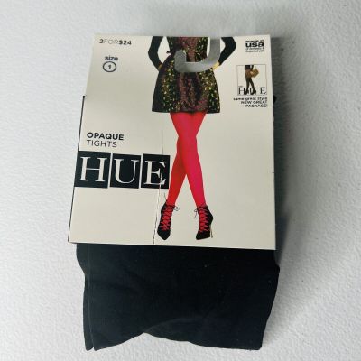 NWT Women's Hue Opaque Tights 1 Pair Size 1 Black New
