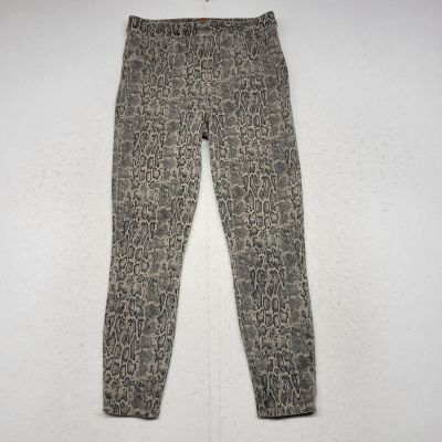 Spanx Leggings Womens Large Gray Snake Print Pull On Ankle Stretch Jean Style