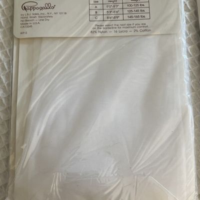 Pappagallo Pantyhose Vintage Discontinued White Size B Set Of 2 New In Package