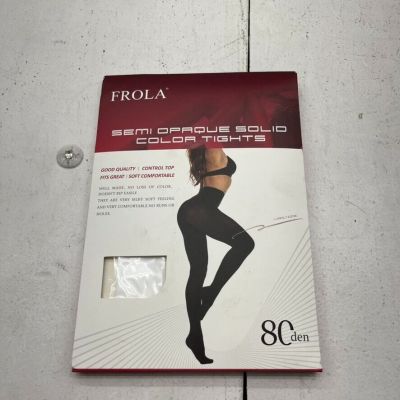 Frola White Semi Opaque Tights Women's Size Large/X-Large NEW