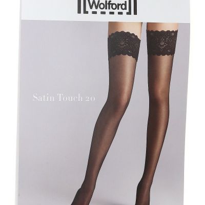 Wolford L130006 Satin Touch Stay-Up Thigh Highs Women's Size M