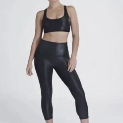NWT Spanx Faux Leather Cropped Leggings - 50184P - Very Black - Plus Size 3X