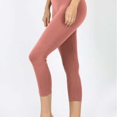 Plus Size Seamless Classic Capri Ash Rose