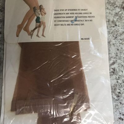 Vintage NEW Old Stock WHIRL Cantrece II  Stay Ups Beige Nylon Stockings 9.5-10M