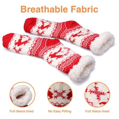 Ultra Thick Thermal Fuzzy Fleece Socks for Christmas, Indoor or Outdoor Flexible