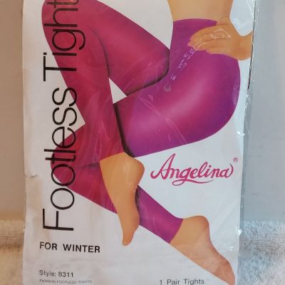 Women's Black Angelina Footless Tights for Winter Size to Fit 5'1 - 5'10