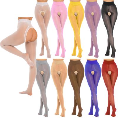 Womens Tights Adult Pantyhose Bodystocking Hosiery Crotchless Lingerie Sheer