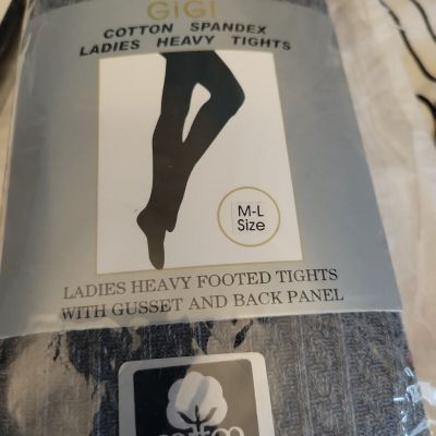 Gigi Cotton Spandex Ladies Heavy Gray Tights new in package sz Ml