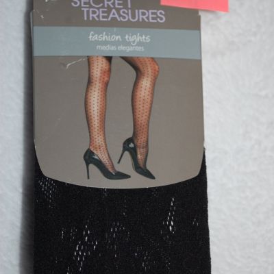 Womens Tights BLACK FASHION TIGHTS Net Material FLOWERS DESIGN Size 1 (See Desc)