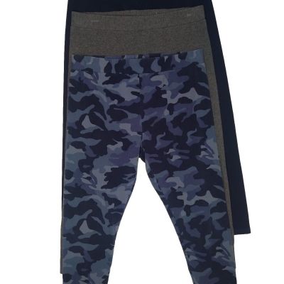 STYLE & CO Women's Capri Leggings 3 Pair  Gray/Blue/Blue Camouflage Sz M 29x20