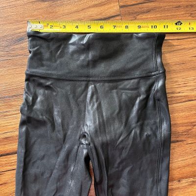 Spanx Faux Leather Pull Up Black Leggings Pants Women's Size XS