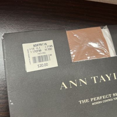 Ann Taylor the perfect sheer modern high-waist control top tights Natural  M