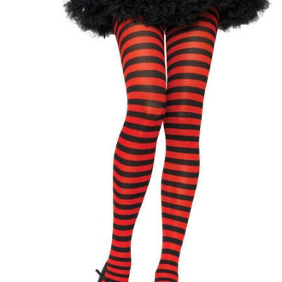 Plus Size Striped Nylon Tights Stockings