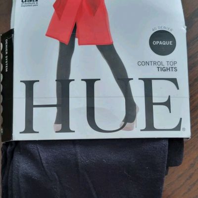 Hue Opaque Top Tights Black - Two Pairs  Size 2 (B1)