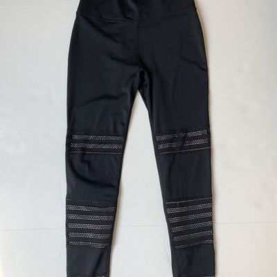 Beyond Yoga Leggings S Small Black High Rise Lace Cutouts Workout Running