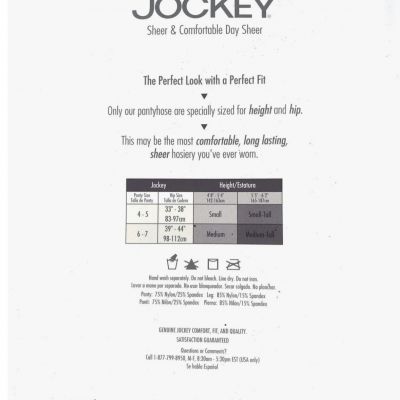 Vintage 1996 Jockey For Her Control Top Pantyhose Med-Tall – You Choose Color!