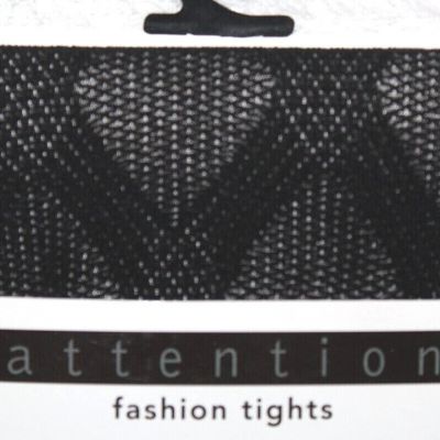 Attention Black Mesh Geometric Control Top Fashion Tights 1 Pair - Size M/L