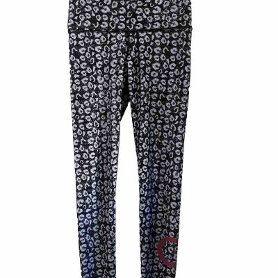 Emily Hsu Designs Cyclebar CB Women's Black & Gray Leopard Print Leggings sz M