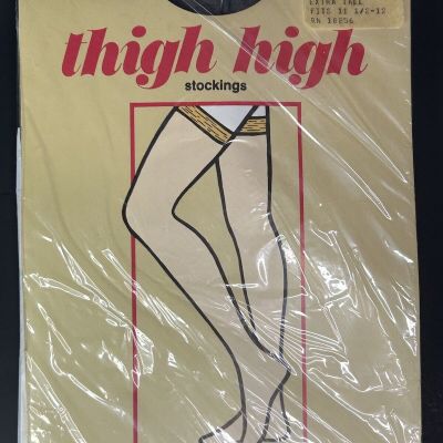 Vintage Leg Appeal Thigh High Stockings Noe-Equl Hosiery Grey Mist Fits 11.5-12