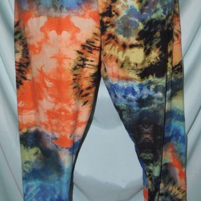 Love University Multicolor Print High Rise Ankle Leggings Size 1X