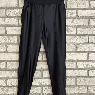 LULULEMON Women's High Waist Pants Activewear Shiny Flat Front Black Size 4
