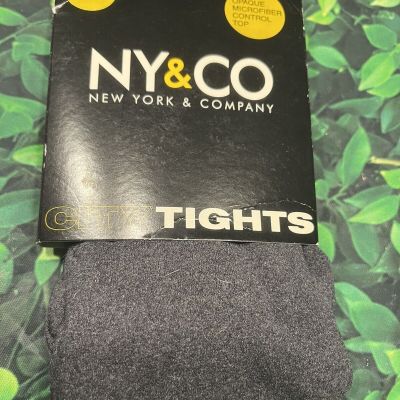 NY& CO GREY CITY TIGHTS OPAQUE MICROFIBER CONTROL TOP SIZE T
