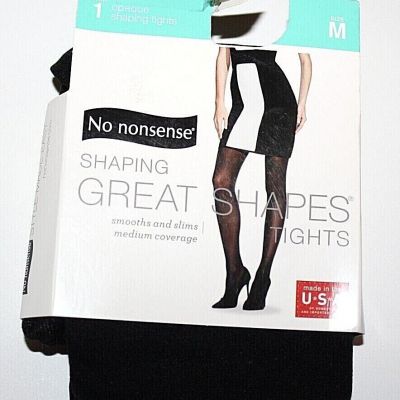 No nonsense Women's Black Opaque Shaping Tights - Pick Your Size (S, M, or XL)