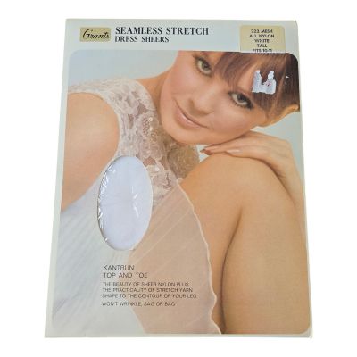 Grants Vintage Dress Sheers Seamless Stretch 222 Mesh White Tall Fits 10-11