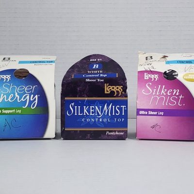 4 Lot of new old stock of Leggs Hose, Sheer Energy, Silken Mist, Tight Size B