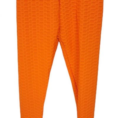 Bright Orange Tik Tok Anti- cellulite Leggings Size L