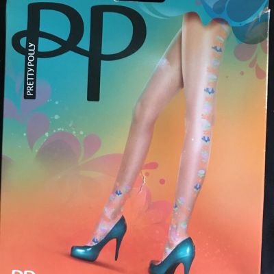 Pretty Polly Ladies Hippy Californian Floral Back Seam Women's Tights One Size