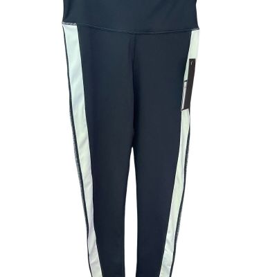 Mono B Black Yoga Pants Small (S) Black Grey (Style: APH2616) Poly/Spandex