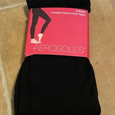 Aerosoles Footless Fleece Lined Tight Size S/M  90-130 Lbs 4’10”- 5’4” Black NEW