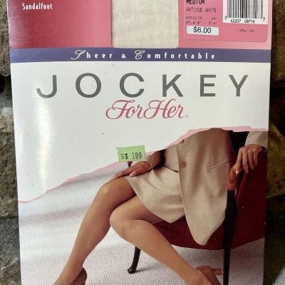 Vintage JOCKEY FOR HER Control Top Pantyhose, Antique White, Medium, New